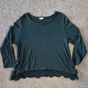 Eyeshadow Dark Green Long Sleeve Top